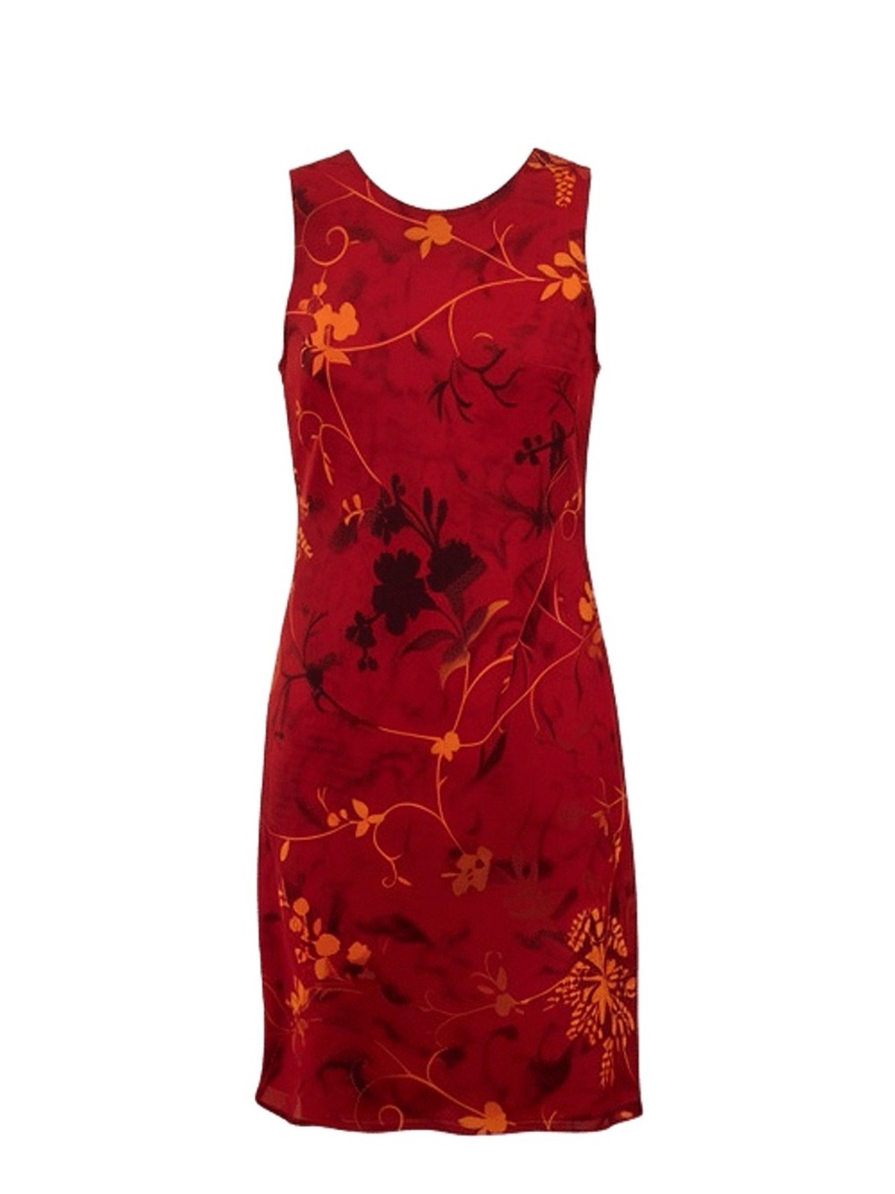 Vintage Jeffery & Dara Red Floral Dress, Size 12